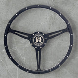 black wood rimmed steering wheel for VW beetle, Karmann Ghia, type 3, thing, bay window bus, mk1, vanagon and porsche 914