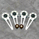 Billet VW Karmann Ghia  Window cranks and door handles, chrome with wood knobs.