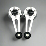 Billet VW Karmann Ghia  Window cranks, chrome with black knobs.