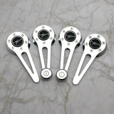 Billet VW Karmann Ghia  Window cranks and door handles, chrome with chrome knobs.