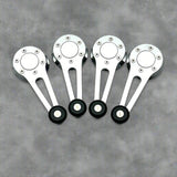 Volkswagen Beetle convertible chrome window cranks with black knobs