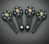 black aluminum window crank and door handle set for vw beetle, Karmann Ghia with porsche logo