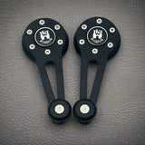 black aluminum window crank set for vw beetle, Karmann Ghia, bay window bus, type 3, mk1, vanagon and porsche 914