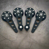 black aluminum window crank and door handle set for vw beetle