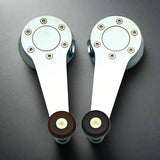 Window Cranks for VW, fits Beetle, Karmann Ghia, Type 3, Bay Window Bus, Vanagon, MK1, Porsche 914, Porsche 944, Chrome with Wood knobs