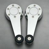 Window Cranks for VW, fits Beetle, Karmann Ghia, Type 3, Bay Window Bus, Vanagon, MK1, Porsche 914, Porsche 944, Chrome with black knobs