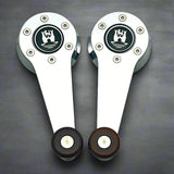 Window Cranks for VW, fits Beetle, Karmann Ghia, Type 3, Bay Window Bus, Vanagon, MK1, Porsche 914, Porsche 944, Chrome with Wood knobs