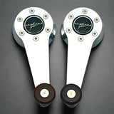 Window Cranks for VW, fits Beetle, Karmann Ghia, Type 3, Bay Window Bus, Vanagon, MK1, Porsche 914, Porsche 944, Chrome with Wood knobs