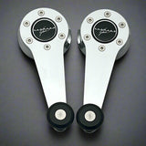 Window Cranks for VW, fits Beetle, Karmann Ghia, Type 3, Bay Window Bus, Vanagon, MK1, Porsche 914, Porsche 944, Chrome with black knobs