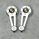 Porsche 914  Window cranks and door handles, chrome with Porsche Logo and Chrome knobs