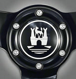 Wolfsburg logo Lasered horn button for 6 bolt steering wheels,