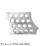 Fully polished custom stainless steel footrest for VW Karmann Ghia