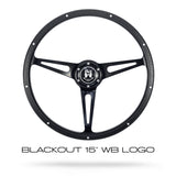 Black steering wheel with rivets for classic Volkswagens