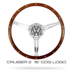 16" Wood rimmed steering wheel with rivets for vintage Volkswagen Beetle