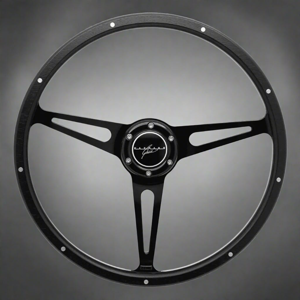 BLACKOUT STEERING WHEEL for BEETLE, GHIA, TYPE 3, THING & PORSCHE
