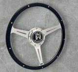 black wood rimmed steering wheel for vw beetle, Karmann Ghia, mk1, type3, thing and Porsche 914