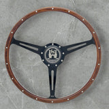 Black steering wheel with wood rim for VW Bus and Vanagon