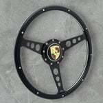 black wood steering wheel for vw beetle, Karmann Ghia, type 3, thing and Porsche 914