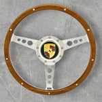 wood rimmed steering wheel with rivets for vw beetle, Karmann Ghia, type 3, thing, mk1, vanagon and Porsche 914