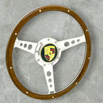 wood rimmed steering wheel with rivets for vw beetle, Karmann Ghia, type 3, thing, mk1, vanagon and Porsche 914