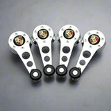 chrome window crank set for vw beetle convertible with porsche logo