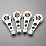 chrome window crank set for vw beetle convertible with porsche logo