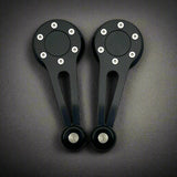 black aluminum window crank set for vw beetle, Karmann Ghia, bay window bus, type 3, mk1, vanagon and porsche 914