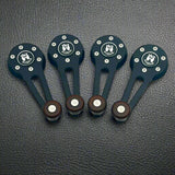 Black billet window cranks and door handles with wood knobs for Volkswagen Beetle convertible