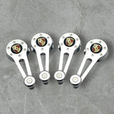 VW Beetle Convertible Window cranks , chrome with Porsche Logo and Chrome knobs