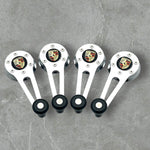 VW Beetle Convertible Window cranks, chrome with Porsche Logo and black knobs set of 4