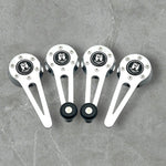 VW Beetle Window cranks and door handles, chrome with Wolfsburg Logo and black knobs