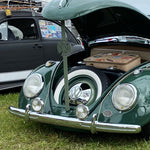 Early VW beetle with custom hood prop from  VACP