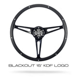 Blackout steering wheel with KDF horn button