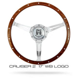 17" Wood rimmed steering wheel with rivets for vintage Volkswagen