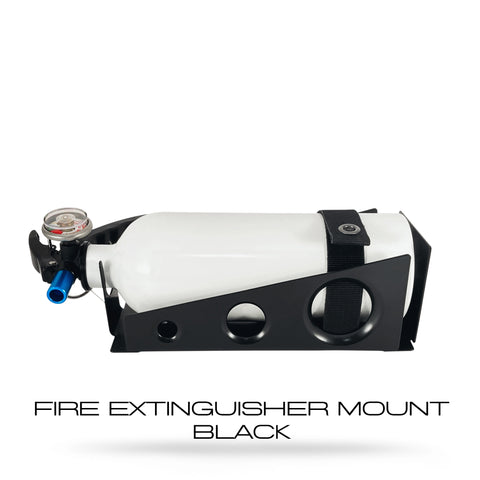 Custom universal fire extinguisher mount for 2.5lb extinguisher with flared holes