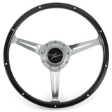 Black Riveted steering wheel with satin spokes for Karmann Ghia